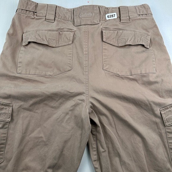 Cabela's Other - Cabela's Cargo Pants Mens 38x32 Khaki Beige Elastic Waist Cotton Stretch